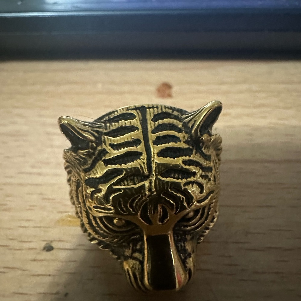 Gold plated Tiger Head Ring